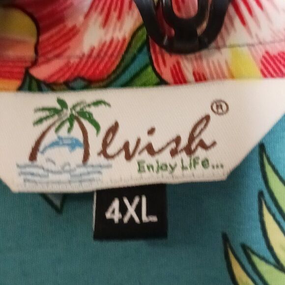 Hawaiian Shirt Men's size 4XL Short Sleeve Button Front 100% Polyester - Picture 4 of 9